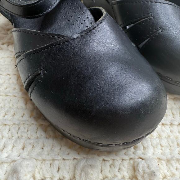 DANSKO Women's Margrete Mary Jane Clog Leather Sandal Ankle Strap Black Size 39 - Picture 5 of 12